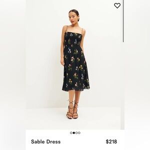 NWT Reformation Sable Dress in Night Bloom Size Medium